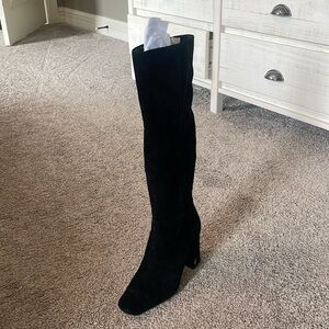 New With Tags Sam Edelman Clarem Black Suede-77 Boots Size 9